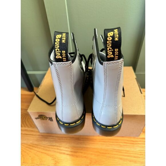 Doc Martens 1460 Zinc Grey Gray Slate Patent Lamper Women’s Boots, Size 7, NIB N - Picture 7 of 14